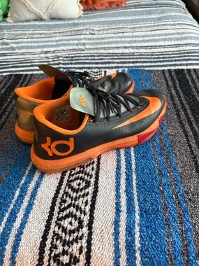 Nike Black & Orange KD Low-Top Basketball Shoes
